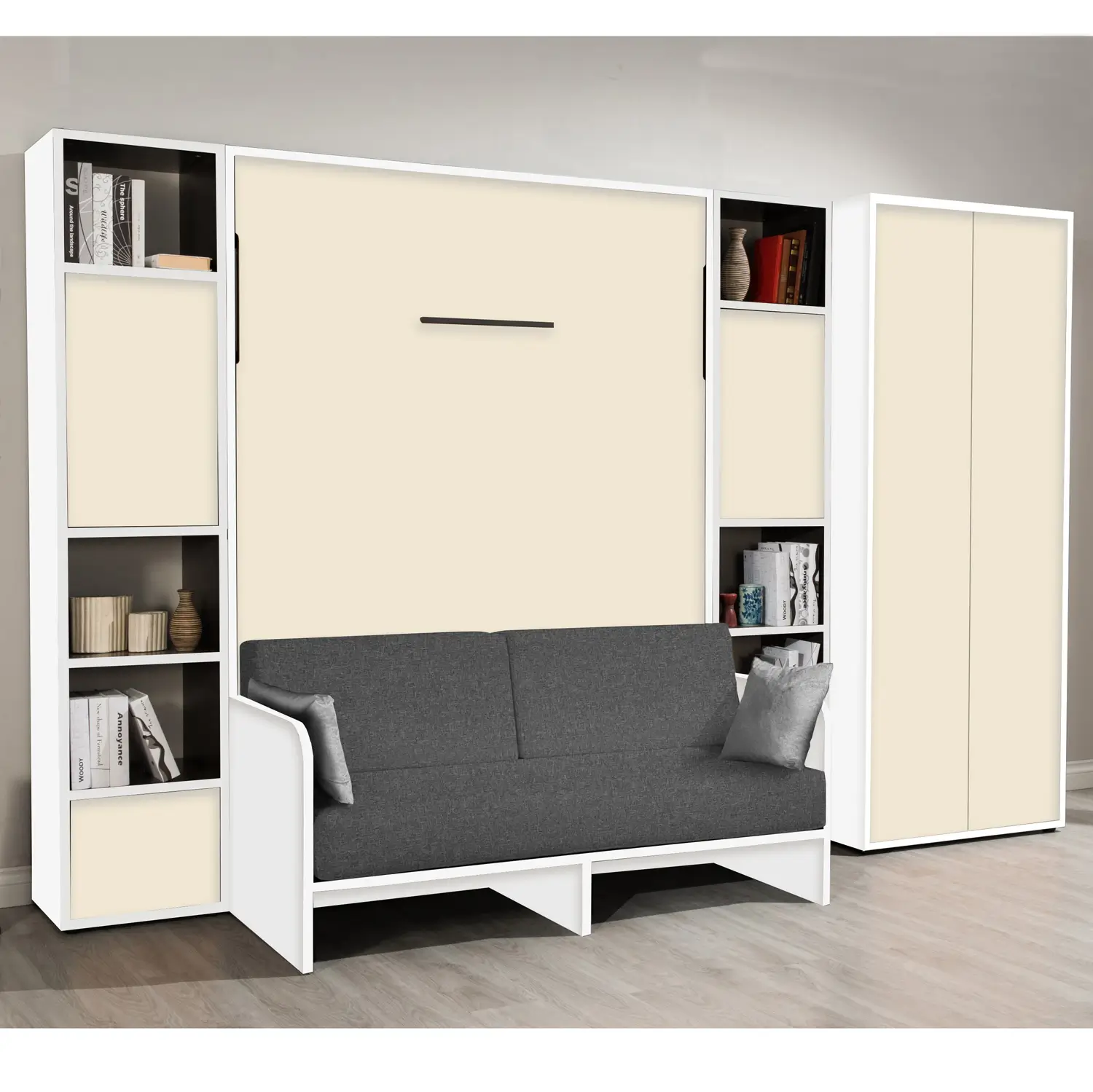 Letto a Scomparsa Verticale Matrimoniale con Divano Salvaspazio – Set30 - immagine 13