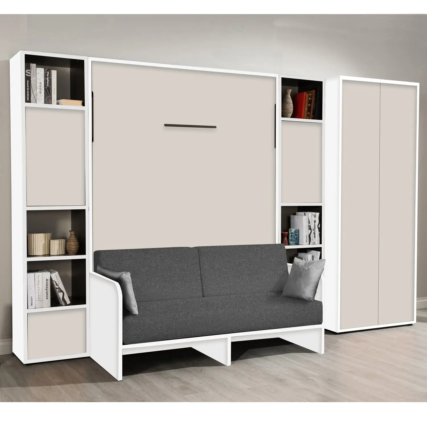 Letto a Scomparsa Verticale Matrimoniale con Divano Salvaspazio – Set30 - immagine 14