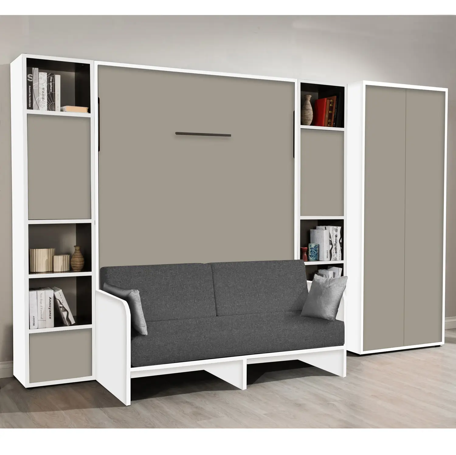 Letto a Scomparsa Verticale Matrimoniale con Divano Salvaspazio – Set30 - immagine 15