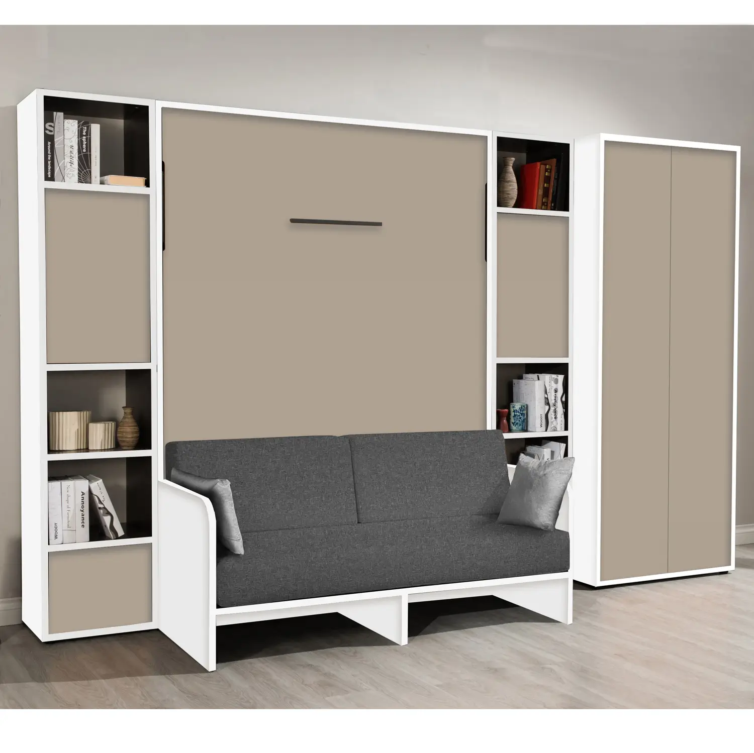 Letto a Scomparsa Verticale Matrimoniale con Divano Salvaspazio – Set30 - immagine 16
