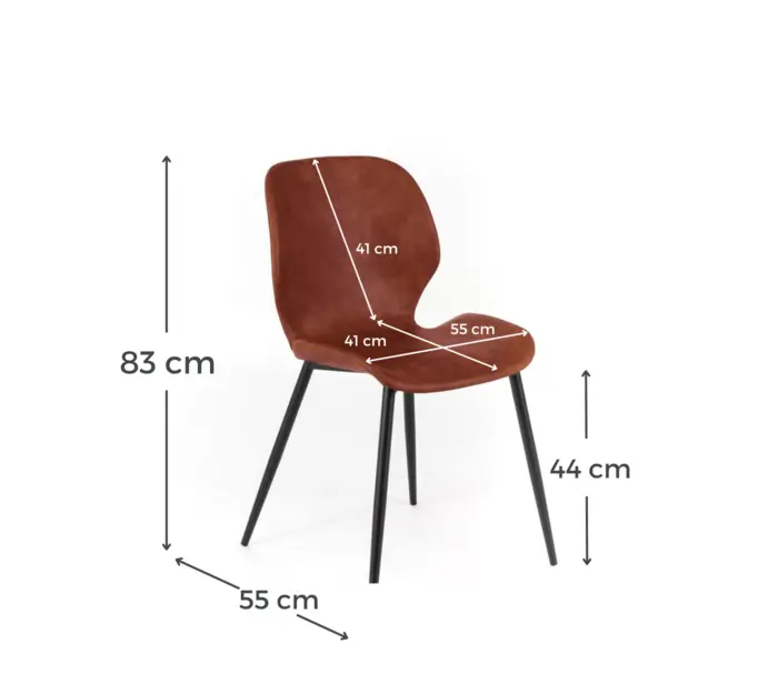Sedia Pranzo Tiana In Soft-Touch Cuoio 4pz - immagine 4