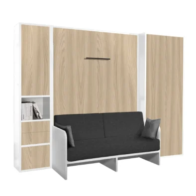 Letto a Scomparsa Verticale Matrimoniale Con Due Librerie - Set07M