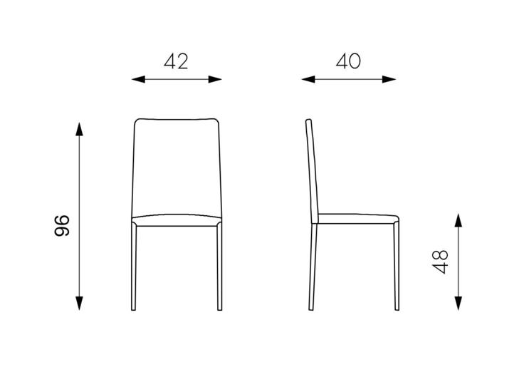 Sedia Soggiorno TEO Similpelle Bianco 4pz - immagine 6