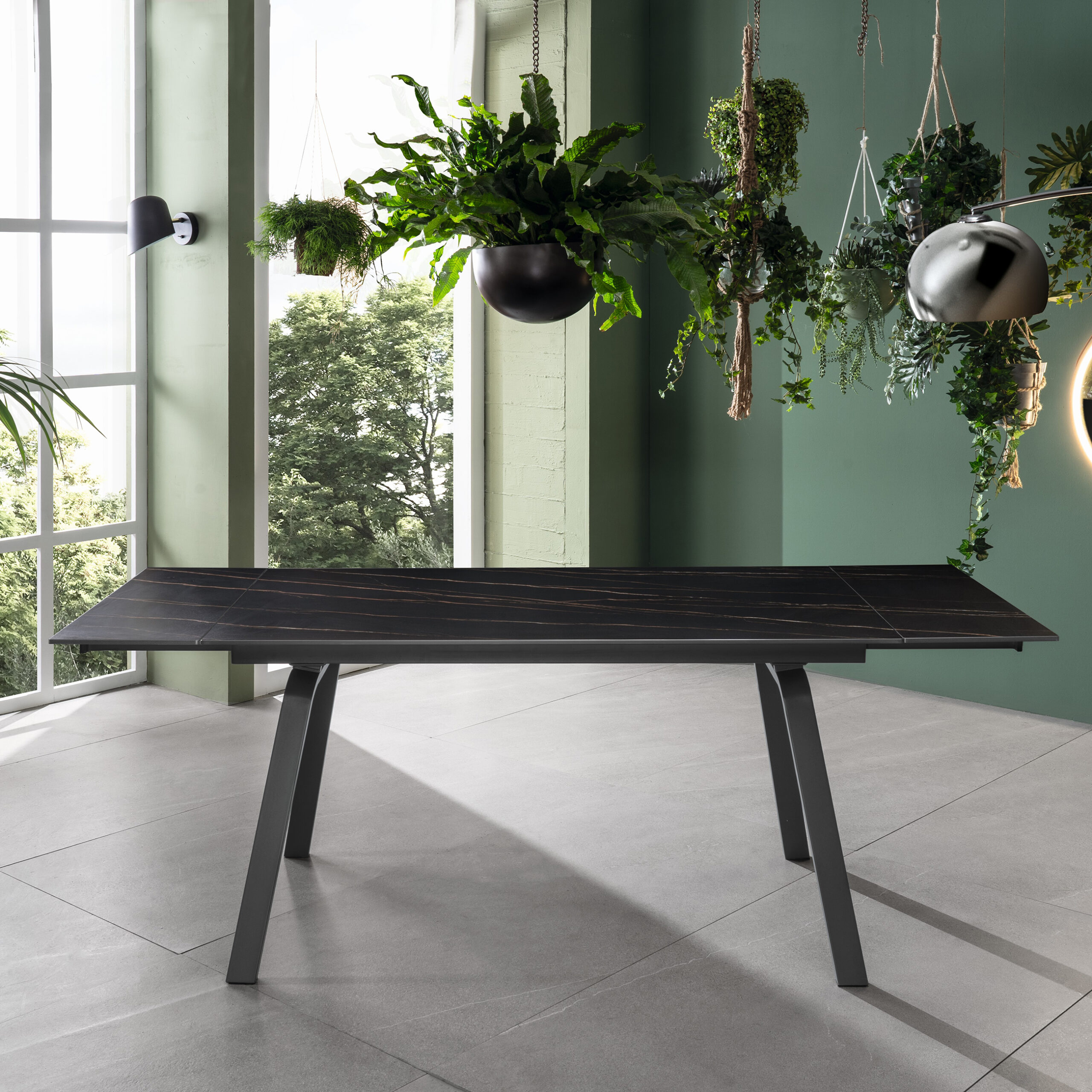 Tavolo Pranzo Cooper Allungabile Ceramica Nero 140-200cm - immagine 4