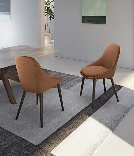 Sedia Pranzo ASTRY Tessuto Ruggine 4pz - immagine 4