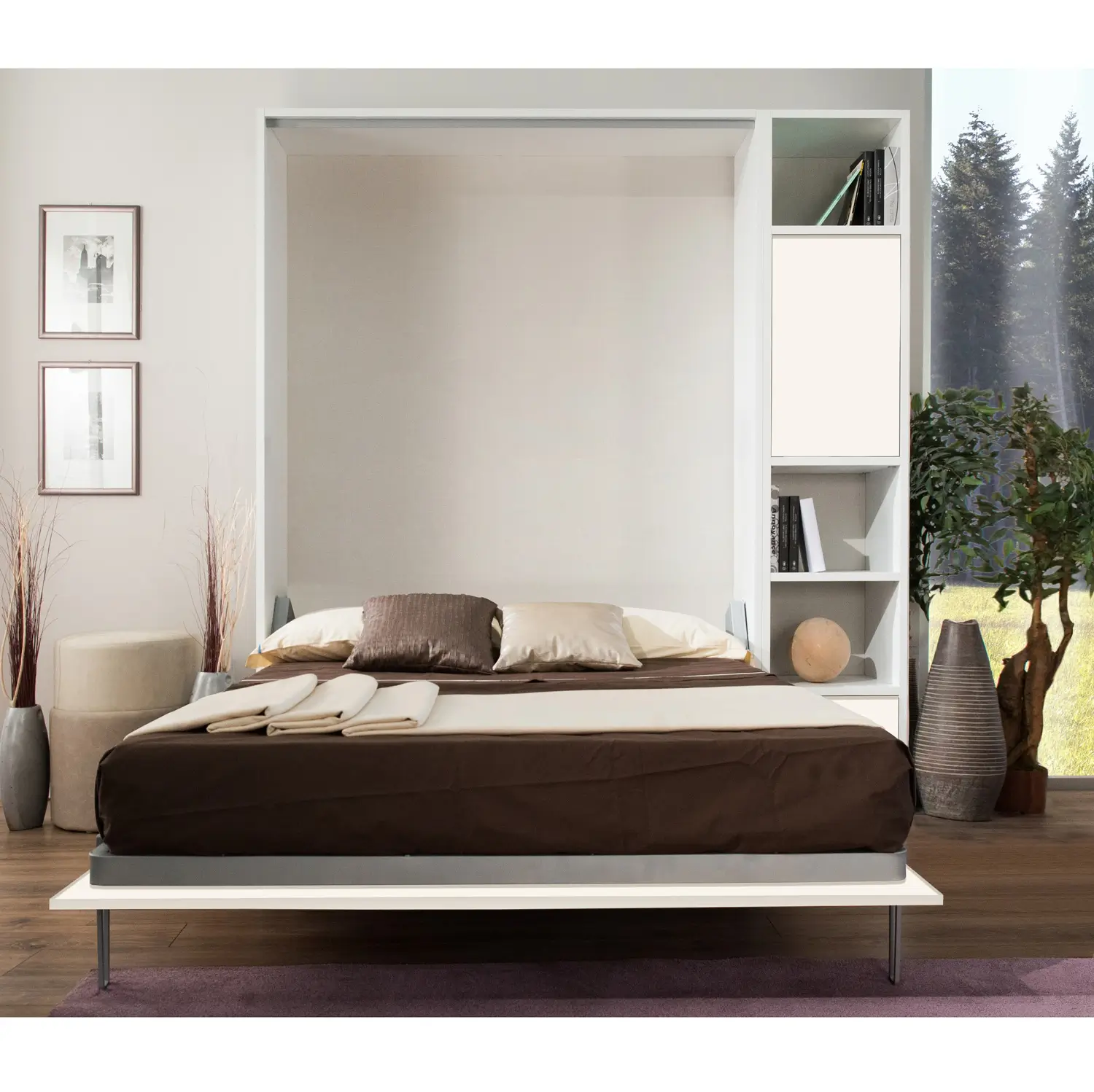 Letto a Scomparsa Verticale Una Piazza e Mezza Colore Vittoria - Set12PA - immagine 5
