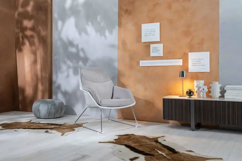Poltrona Linea Tessuto Grigio Chiaro - immagine 2
