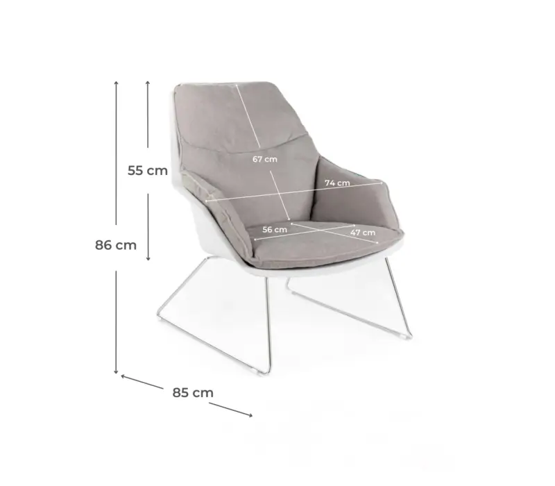 Poltrona Linea Tessuto Grigio Chiaro - immagine 7