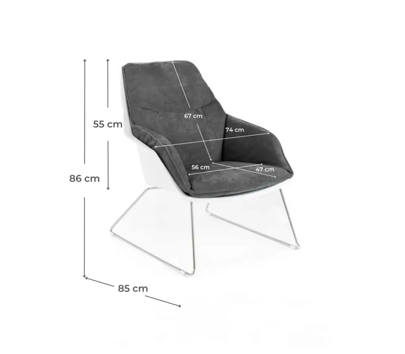 Poltrona Linea-B Tessuto Grigio Scuro - immagine 4