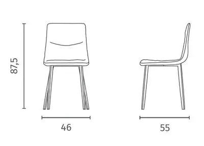 Sedia da Pranzo Arial Tessuto Grigio Scuro 4pz - immagine 5