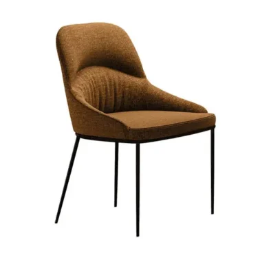 Sedia da Soggiorno Ginnys Tessuto Marrone 4 Pz