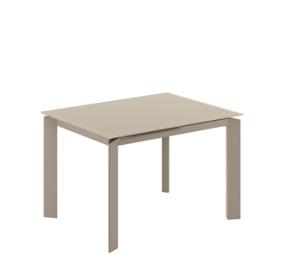 Tavolo Allungabile Vetro e Metallo FRAMEE Tortora 80x170cm - immagine 2