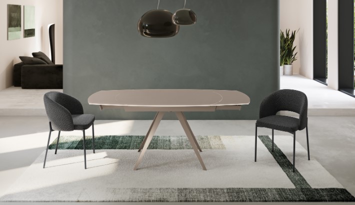 Tavolo Allungabile Vetro e Metallo KYOTOTO 90-180cm Tavolo Allungabile Vetro e Metallo KYOTOTO 90-180cm